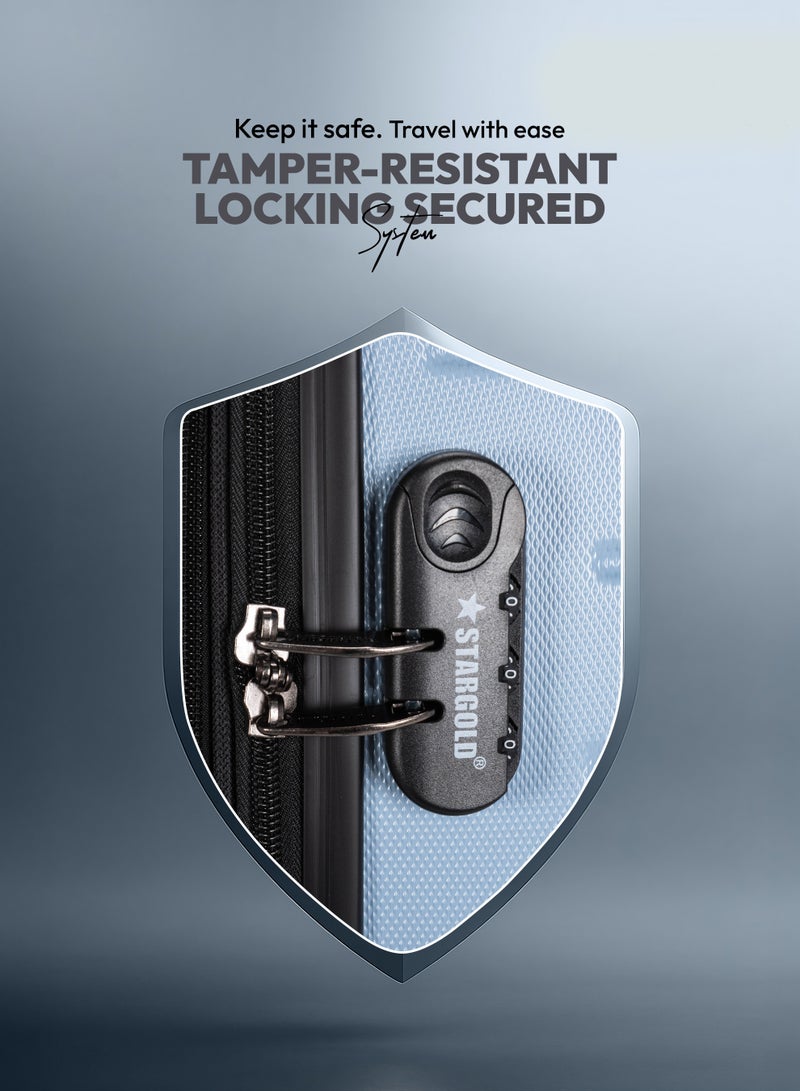 ستارجولد مجموعة حقائب الأمتعة مكونة من 3 قطع حقائب سفر ذات جوانب صلبة ABS مع عجلات دوارة 360 درجة ونظام قابل للقفل حقيبة سفر عالية الجودة - Image 5